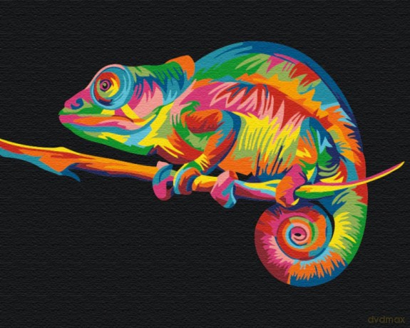 Malowanie po numerach BRUSHME 40x50 cm Tęczowy Kameleon