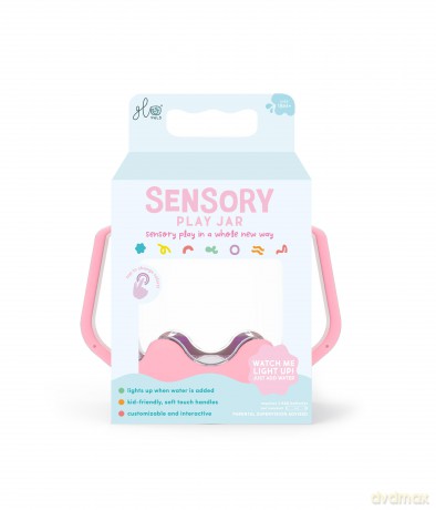 Słoik sensoryczny do napełniania wodą różowy Bubble Gum