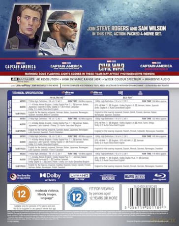 Marvel's Captain America 1-4 Collection [Blu-Ray 4K]