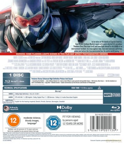 Marvel's Captain America: Brave New World (Kapitan Ameryka: Nowy wspaniały świat) [Blu-Ray]
