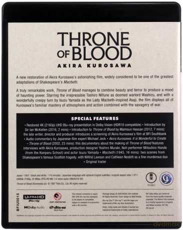 Throne Of Blood (Tron we krwi) [Blu-Ray 4K]