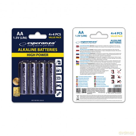 Baterie Alkaliczne AA 8szt Blister