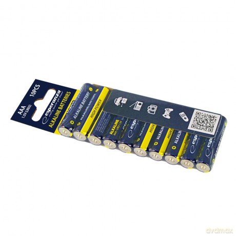 Baterie Alkaliczne AAA 10szt Zgrzewka Zawieszana