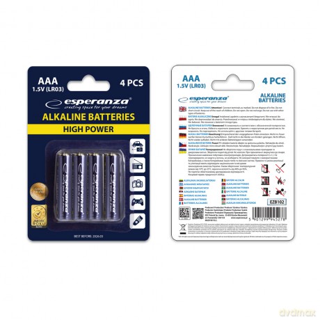 Baterie Alkaliczne AAA 4szt Blister