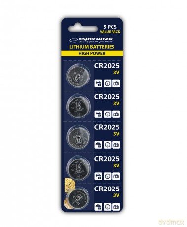 Baterie Litowe Cr2025 5szt Blister