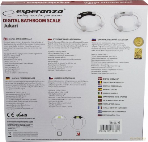 Cyfrowa Waga Łazienkowa Jukari Czarna