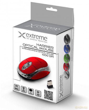 Extreme Mysz Bezprzewodowa 2.4ghz 3D Opt. USB Harrier Czerwona