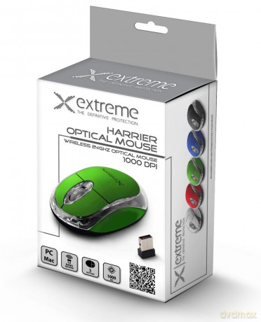 Extreme Mysz Bezprzewodowa 2.4ghz 3D Opt. USB Harrier Zielona