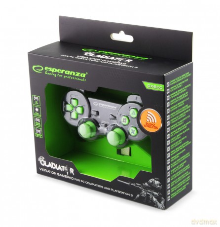 Gamepad Bezprzew. PC/Ps3 USB Gladiator Czarno-Zielony