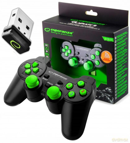 Gamepad Bezprzew. PC/Ps3 USB Gladiator Czarno-Zielony