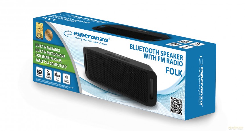 Głośnik Bt Fm Folk Czarno-Czarny