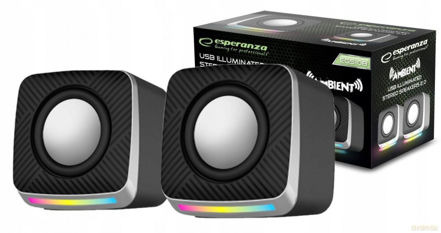Głośniki 2.0 USB LED Rainbow Ambient