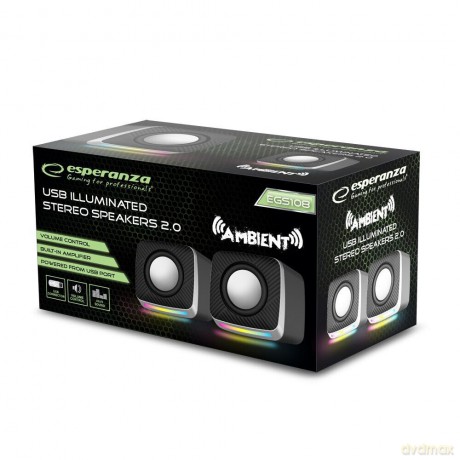 Głośniki 2.0 USB LED Rainbow Ambient
