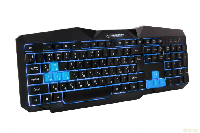 Klawiatura Przewodowa Gaming LED USB Tirions Niebieska Ua