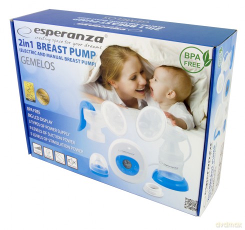 Laktator Elektryczny/Ręczny 2w1 Gemelos Niebieski