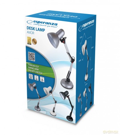 Lampka Biurkowa E27 Avior Czarna