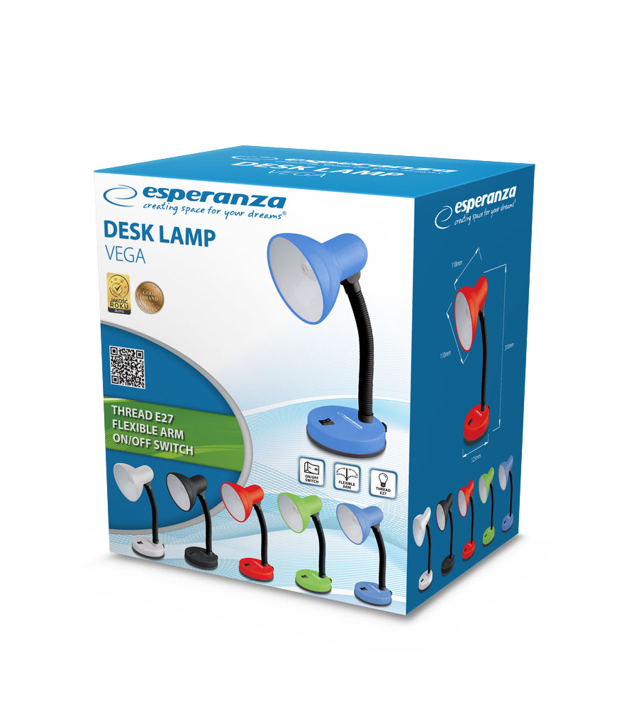 Lampka Biurkowa E27 Vega Biała