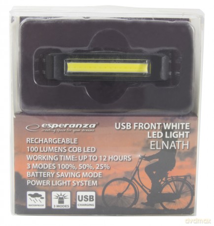 Lampka LED Rowerowa na Przód USB Elnath