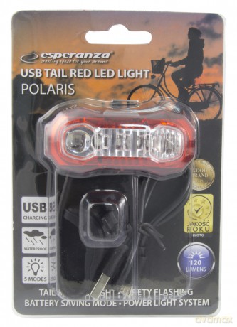 Lampka LED Rowerowa na Tył USB Polaris