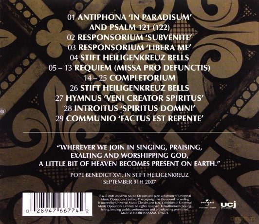The Cistercian Monks Of Stift Heiligenkr: Chant - Music For Paradise [CD]