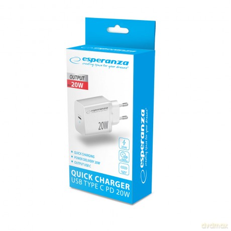 Ładowarka Sieciowa 20W USB-C Pd Biała