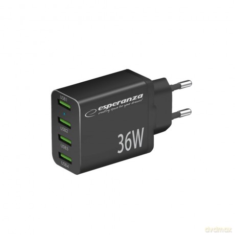 Ładowarka Sieciowa 36W 4x USB-A Qc 3.0 18w