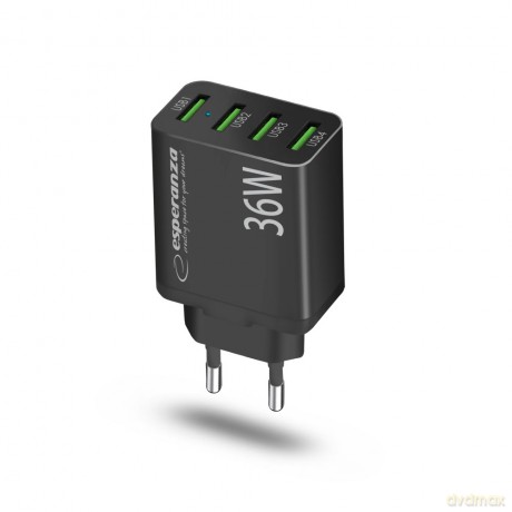 Ładowarka Sieciowa 36W 4x USB-A Qc 3.0 18w