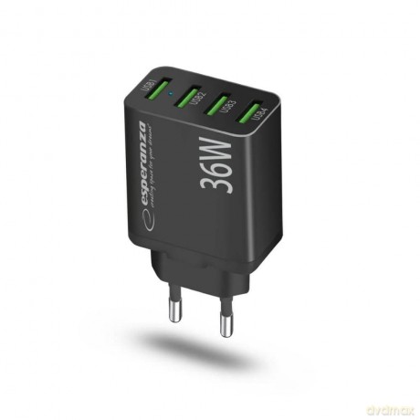 Ładowarka Sieciowa 36W 4x USB-A Qc 3.0 18w