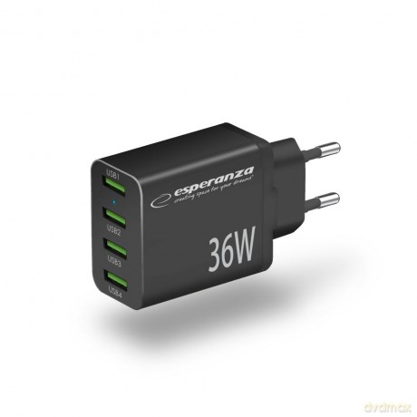 Ładowarka Sieciowa 36W 4x USB-A Qc 3.0 18w