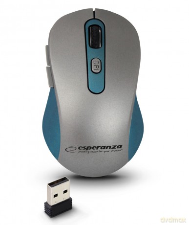 Mysz Bezprzewodowa 2.4ghz 6d Opt. USB Adara Niebieska