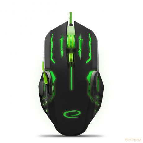 Mysz Przewodowa Gaming LED 6d Opt. USB Apache Zielona