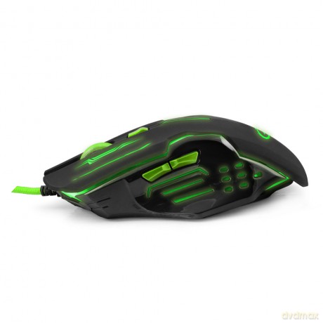Mysz Przewodowa Gaming LED 6d Opt. USB Apache Zielona