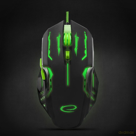 Mysz Przewodowa Gaming LED 6d Opt. USB Apache Zielona