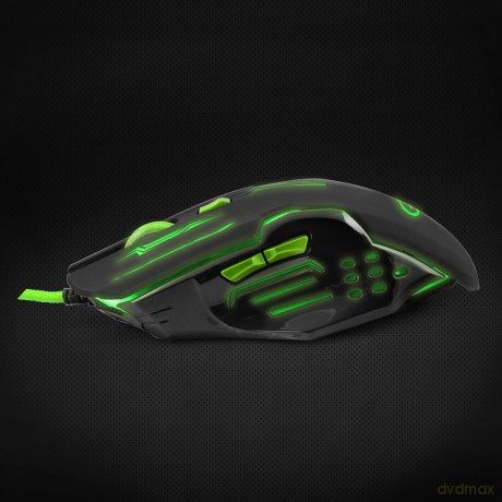 Mysz Przewodowa Gaming LED 6d Opt. USB Apache Zielona