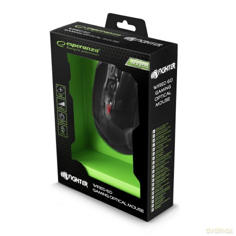 Mysz Przewodowa Gaming LED 6d Opt. USB Fighter Czerwona