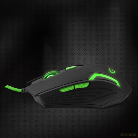 Mysz Przewodowa Gaming LED 6d Opt. USB Fighter Zielona