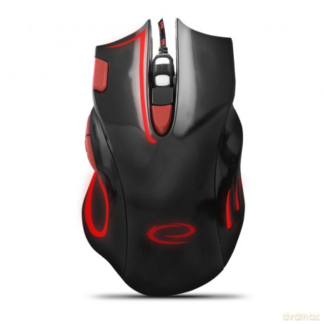 Mysz Przewodowa Gaming LED 7d Opt. USB Hawk Czarno-Czerwona