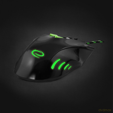 Mysz Przewodowa Gaming LED 7d Opt. USB Hawk Czarno-Zielona