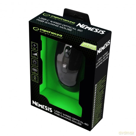 Mysz Przewodowa Gaming LED Rgb 6d Opt. USB-C Nemesis