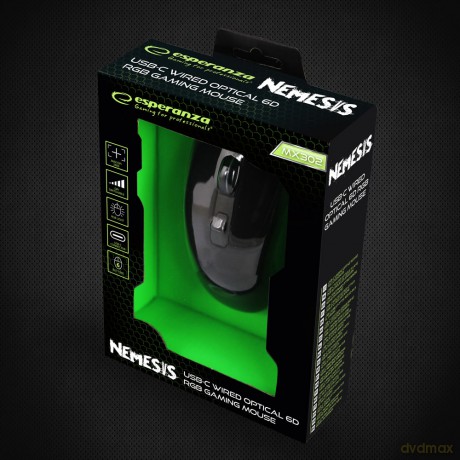Mysz Przewodowa Gaming LED Rgb 6d Opt. USB-C Nemesis