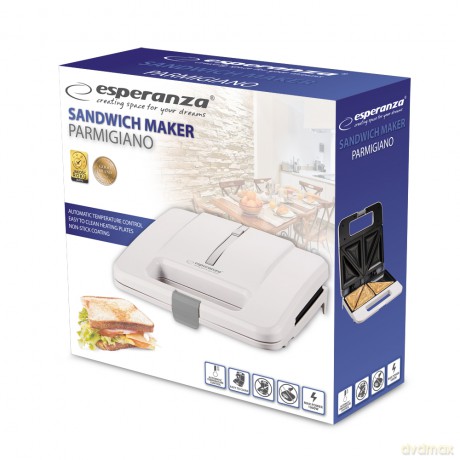Opiekacz do Kanapek Parmigiano 1000W Biały