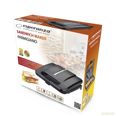 Opiekacz do Kanapek Parmigiano 1000W Czarny