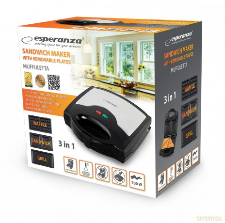 Opiekacz Uniwersalny 3W1 Muffuletta 700W