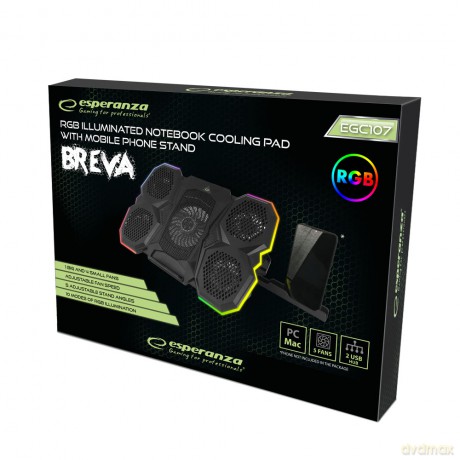 Podstawka Chłodząca Gaming Pod Notebook LED Rgb Breva