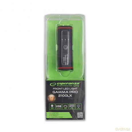 Profesjonalna Lampka Rowerowa LED na Przód 2w1 Gamma Pro 2100 Lx