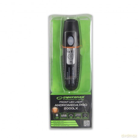 Profesjonalna Lampka Rowerowa LED na Przód Andromeda Pro 2000 Lx