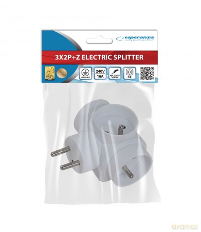 Rozgałęźnik Elektryczny 3 Gn. Biały