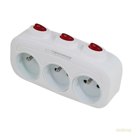 Rozgałęźnik Elektryczny 3 Gn. Wł. Biały