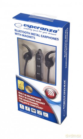 Słuchawki Douszne Bluetooth Metalowe Czarne