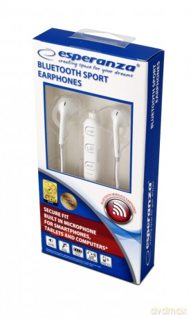 Słuchawki Douszne Bluetooth Sportowe Białe